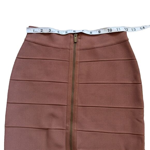 BCBGMAXAZRIA Josey Bandage Zip Up Brown Skirt SMALL - Picture 7 of 13